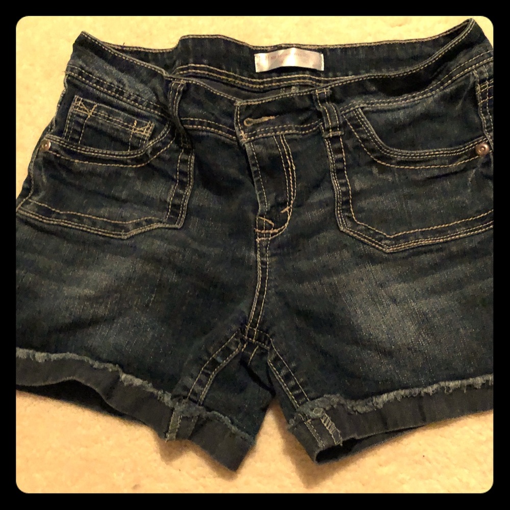 Blue denim shorts